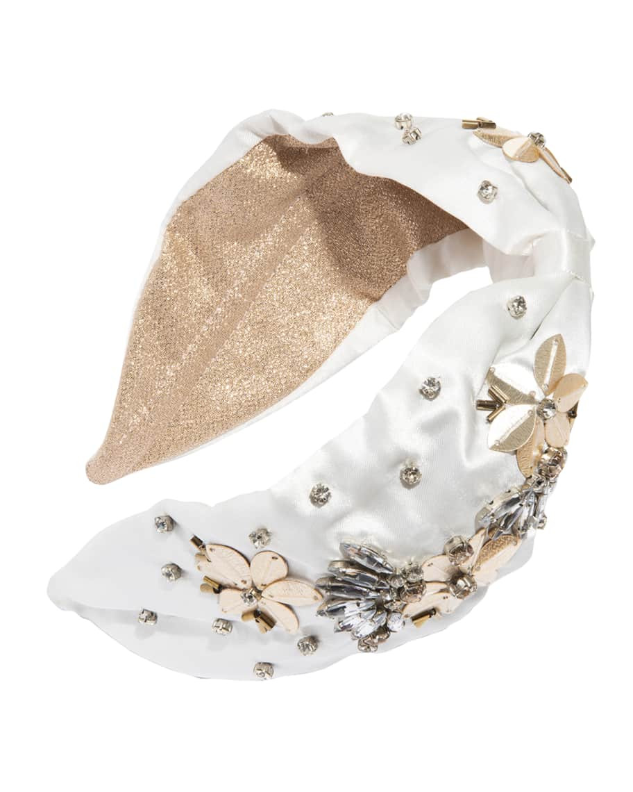 L. Erickson Veracruz Beaded Satin Headband | Neiman Marcus