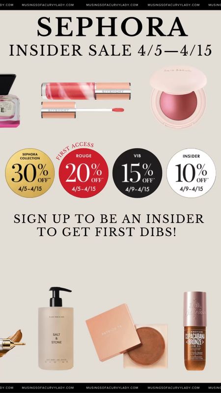 Girl! Are you a Sephora Insider?👀

Sephora is having a huge sale and you could get first dibs! Get ready to shop my faves from 4/5 - 4/15✨

makeup favorites, sephora must haves, blush compact, lip gloss, plump, sale alert, skin care, perfume, makeup sale, spring savings, cosmetics, sephora insider sale, glowy skin, glow, patrick ta, sol de janero

#LTKfindsunder50 #LTKbeauty #LTKfindsunder100