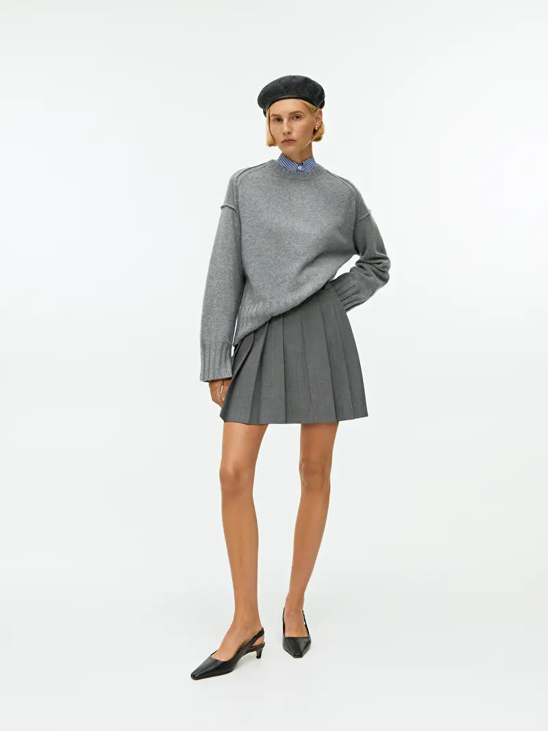 Pleated Wool-Blend Mini Skirt | ARKET (US&UK)