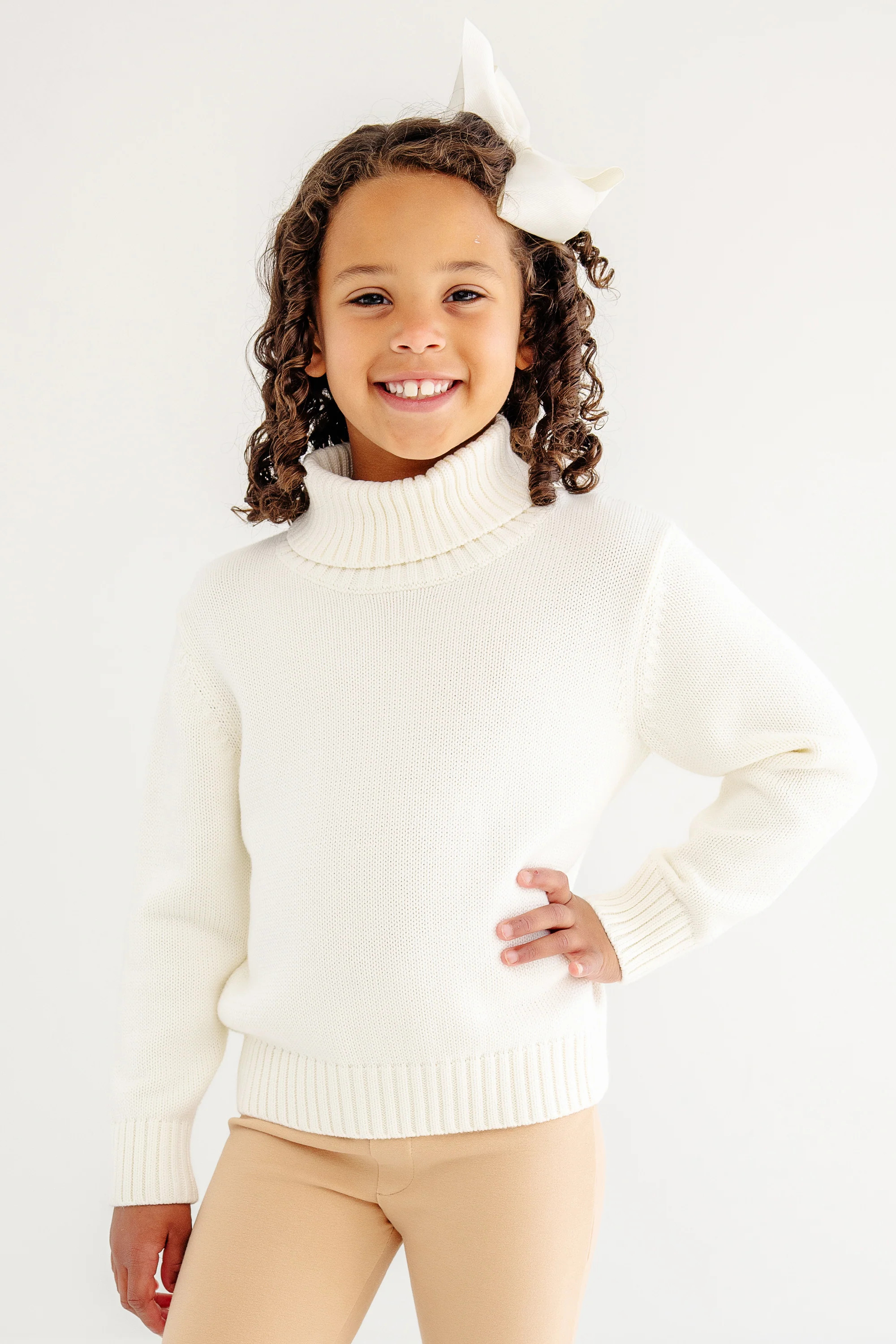 Townsend Turtleneck Sweater - Palmetto Pearl with Coral Gables Gold Metallic Stork | The Beaufort Bonnet Company