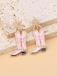 Faux Pearl Boots Charm Earrings | SHEIN