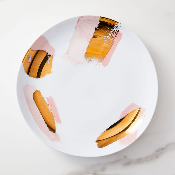 Gilded Brushstrokes Dinner Plate | West Elm (US)