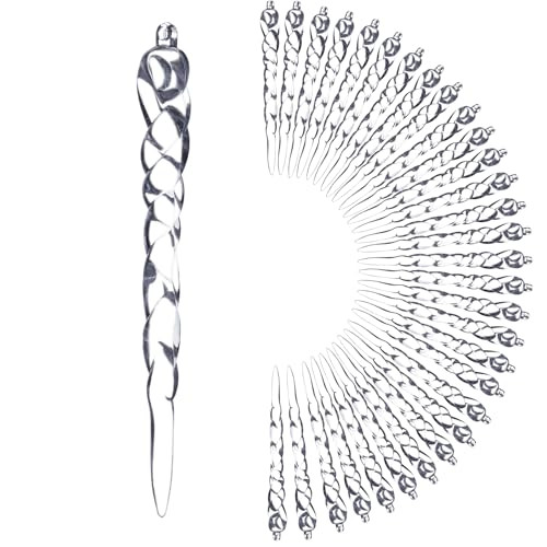 Lamris Christmas Ornaments 30pcs Crystal Hanging Acrylic Icicle Drop Xmas Tree Decoration Winter New Year Holiday Wedding Party Home Office Decor | Amazon (US)
