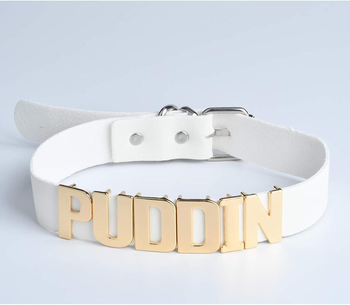 Abitoncc White Pu Leather Choker Necklace for Haley Quinn Cosplay,for Movies Suicide Squad Custume A | Amazon (US)