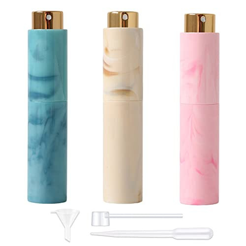 Dzpuhuojz 3pcs Travel Perfume Bottle TSA Approved Travel Perfume Atomizer Refillable Bottle 10ml Mini Spray Bottle Liquids Leak Proof Containers Travel Accessories (Blue+Beige+Pink) | Amazon (US)