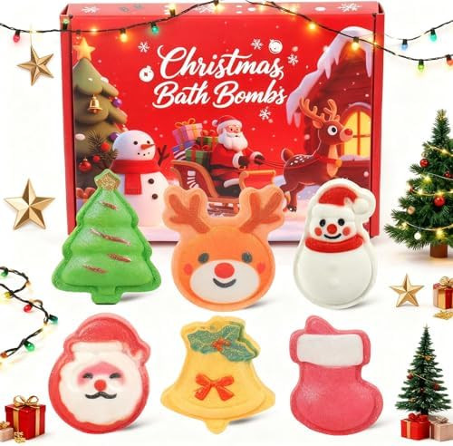 Christmas Bath Bombs for Kids & Women, Handmade Bath Bomb Gift Set of 6 Fun Shapes, Perfect Stock... | Amazon (US)