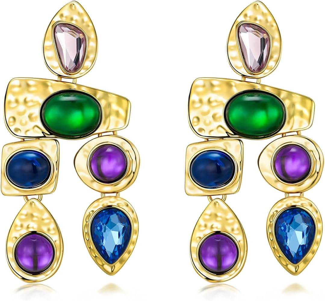 SNGIA 18K Gold Plated Dangle Boho Gemstone Earrings for Women by SNGIA, Boho Jewelry for Women, D... | Amazon (US)