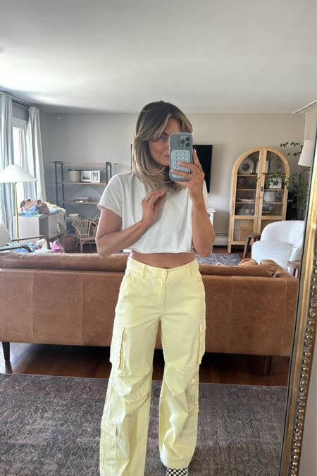 My new favorite cargo pants! Love this light yelllpw color and they are so soft! Wearing a medium here and could possibly do a small. Love the fit and on sale for under $30

Target pants, Target fashion, Target find 

#LTKfindsunder50 #LTKsalealert #LTKstyletip