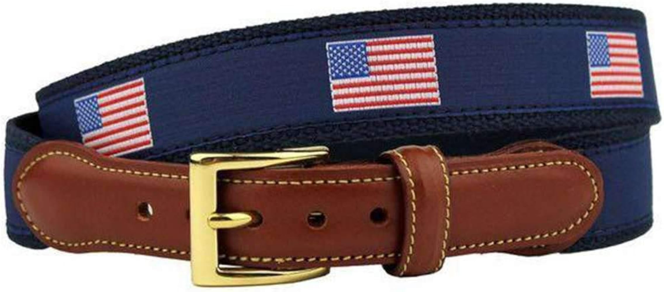 USA Loves Freedom, Hates Terror American Flag Leather Tab Belt in Navy | Amazon (US)