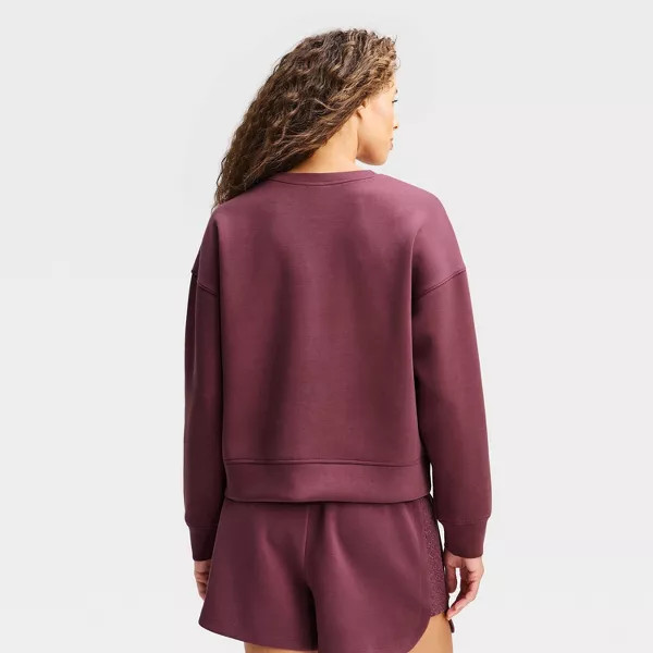 Women's Airy Sleek Crewneck Sweatshirt - All In Motion™ Cream XL | Target