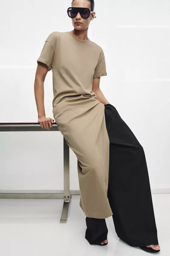 LONG DRESS WITH VENT | Zara UK