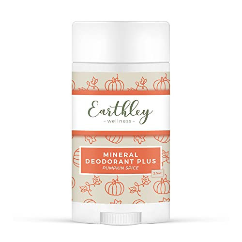 Earthley Wellness, Mineral Deodorant Plus, All Natural Deodorant, Eliminates Scent, Promotes Lymphatic System Health, Improves Pit Health, Vegan, Aluminum Free (2.5oz) (Pumpkin Spice) | Amazon (US)