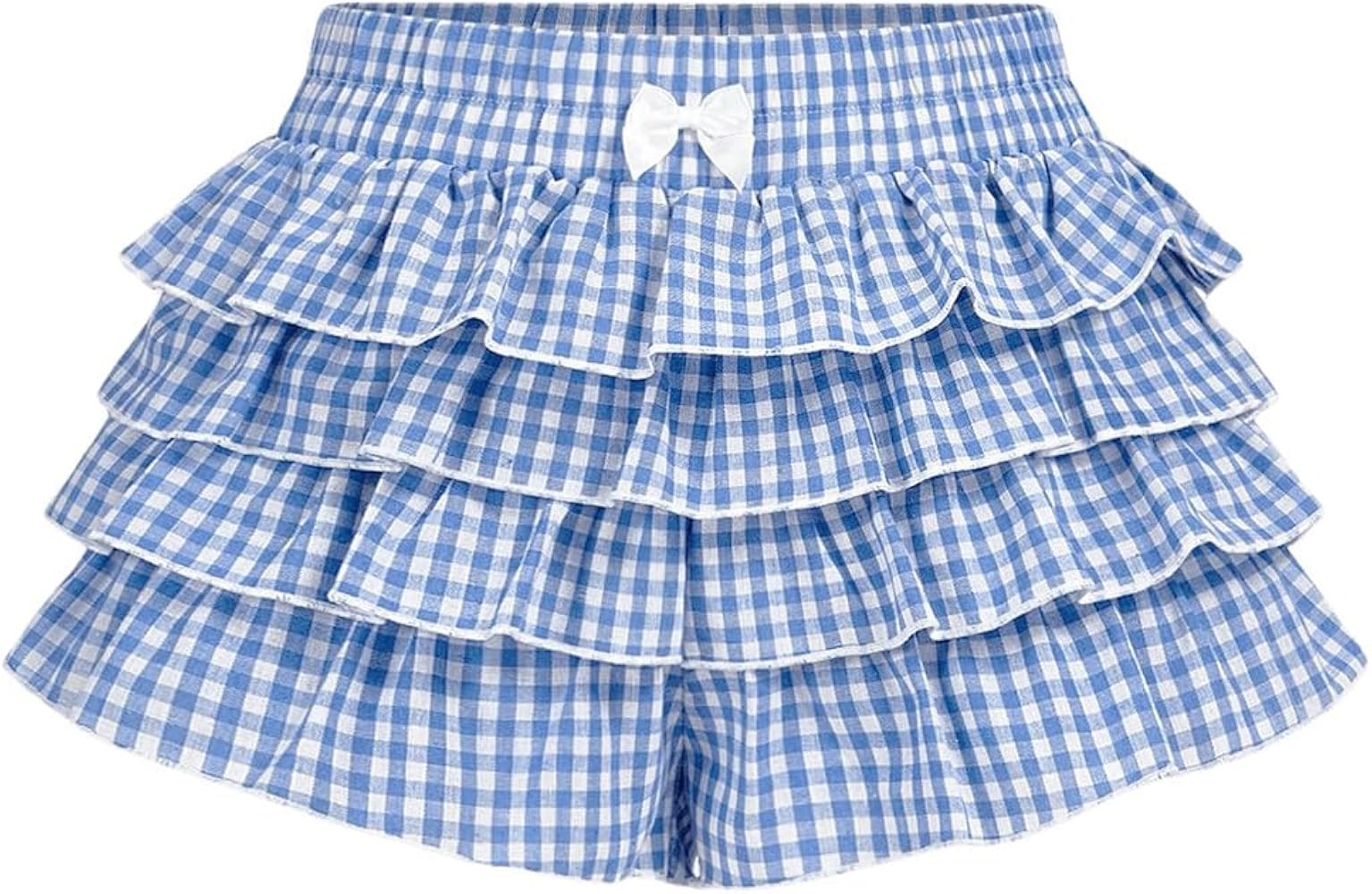 Women's Y2K Ruffle Shorts Gingham Bloomers Cute Mini Micro Shorts Rave Party Going Out Date Night... | Amazon (US)