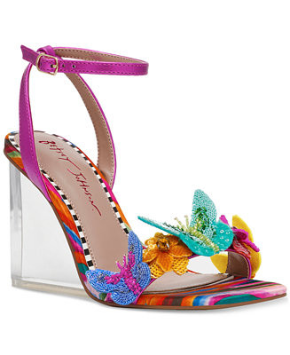 Women's Apolo Butterfly Lucite Wedge Sandals | Macy's