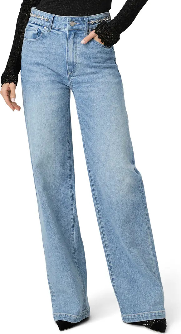 Sasha Embellished High Waist Wide Leg Jeans | Nordstrom
