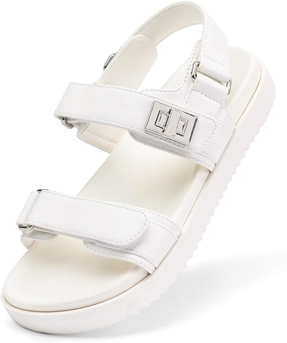DREAM PAIRS Girls Sandals Casual Open Toe Two Adjustable Strapped Sandals with Hook and Loop for ... | Amazon (US)