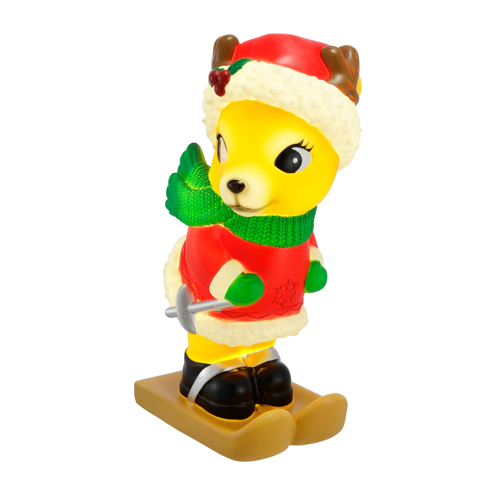 Light-up Christmas Skiing Reindeer Blow Mold, 11 in, by Holiday Time | Walmart (US)