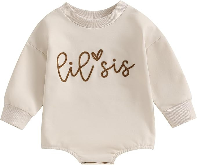 YINGISFITM Toddler Baby Girl Clothes Long Sleeve Pullover Sweatshirt Romper Fall Winter Cute Sist... | Amazon (US)