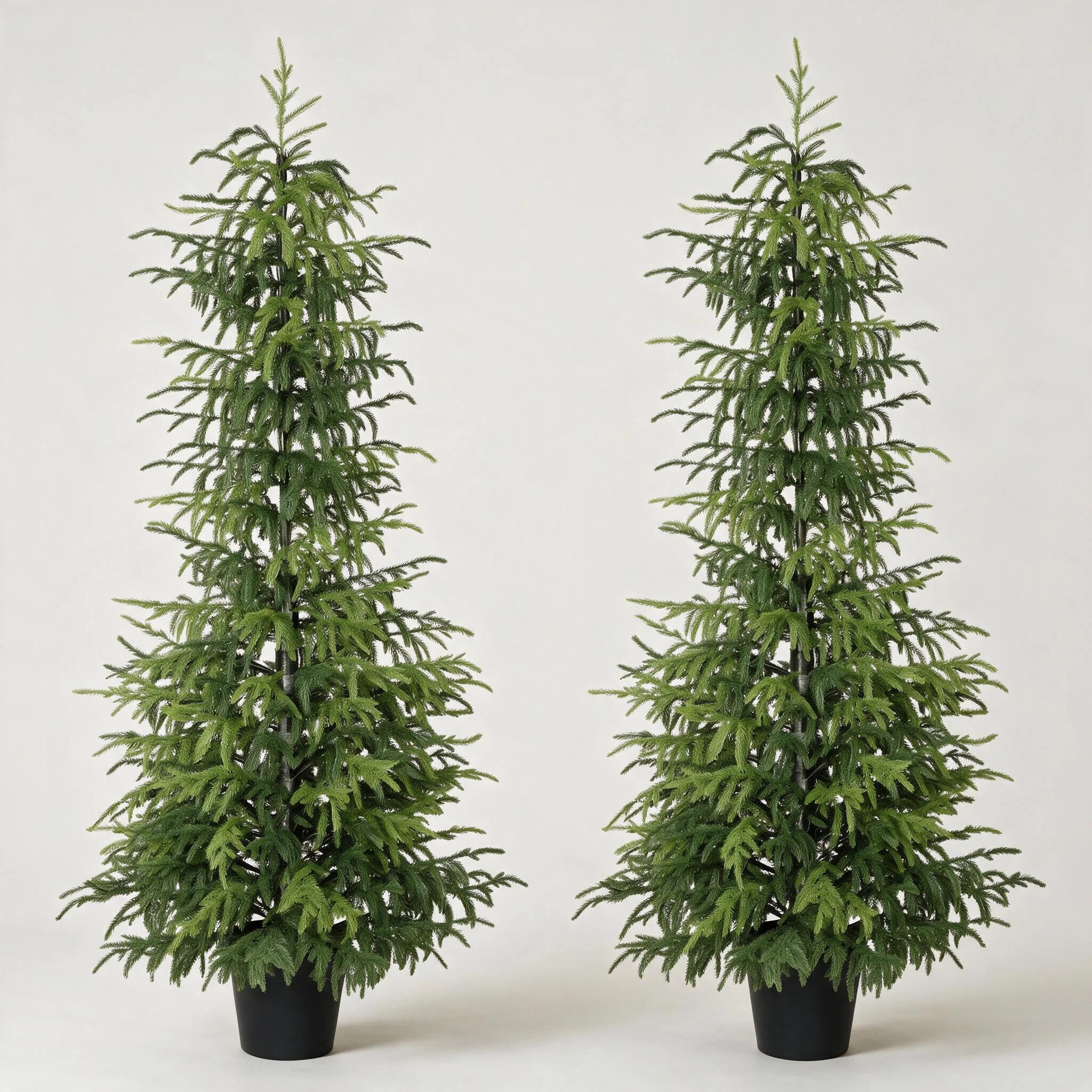 60" H Artificial Norfolk Pine Christmas Tree, Artificial Indoor Tree for Holiday Home Decor (Set ... | Wayfair North America