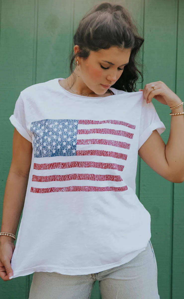 show me your mumu: cooper tee - american flag | RIFFRAFF