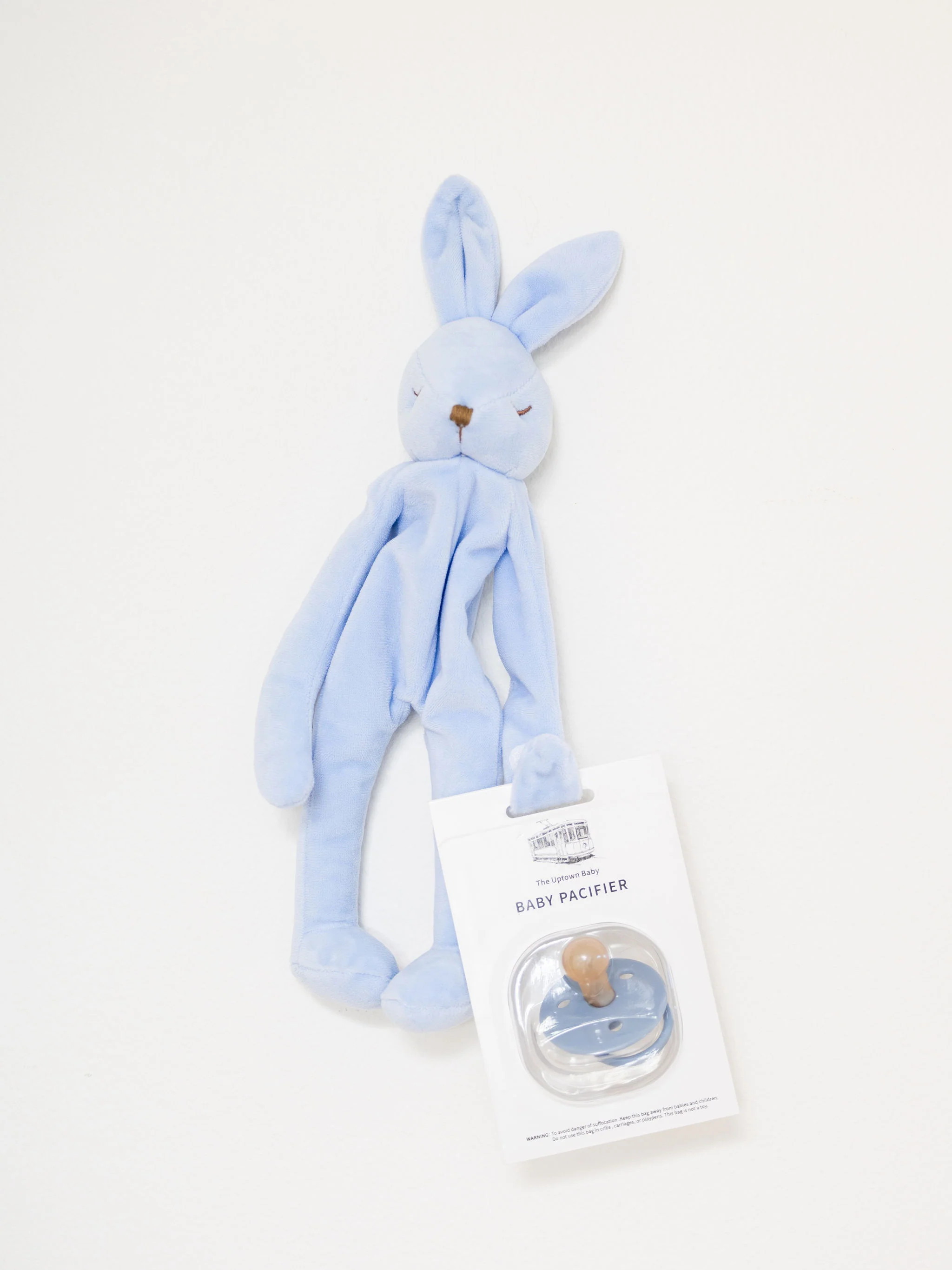 Bunny Lovey / Paci Holder - Blue | The Uptown Baby