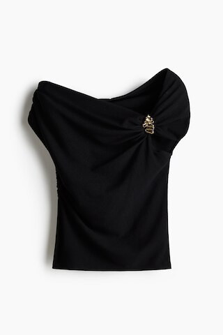 H & M - One Shoulder Top - Black | H&M (AU)