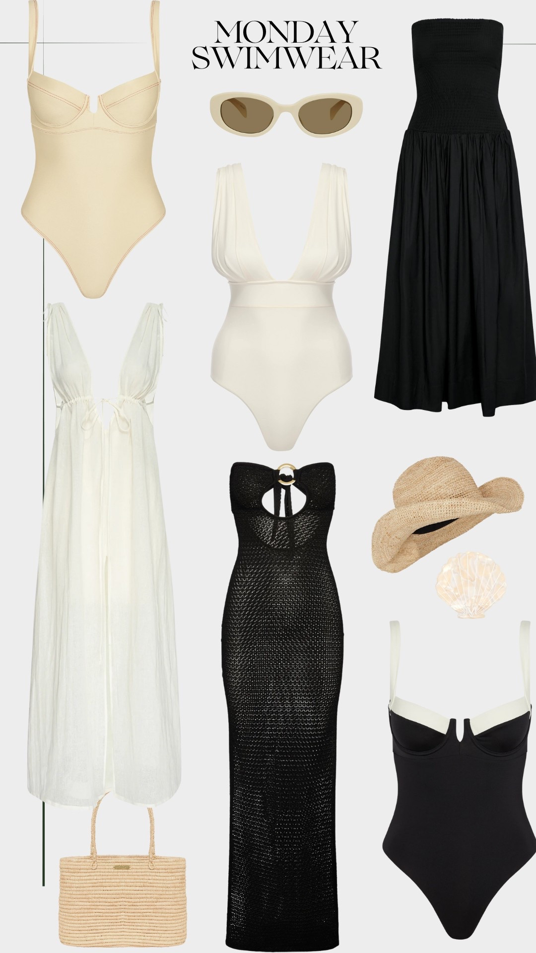 Swim
Resort
One piece
Black and white
Timeless beach style
Straw hat 
Swim cover up 

#LTKStyleTip #LTKSeasonal #LTKTravel