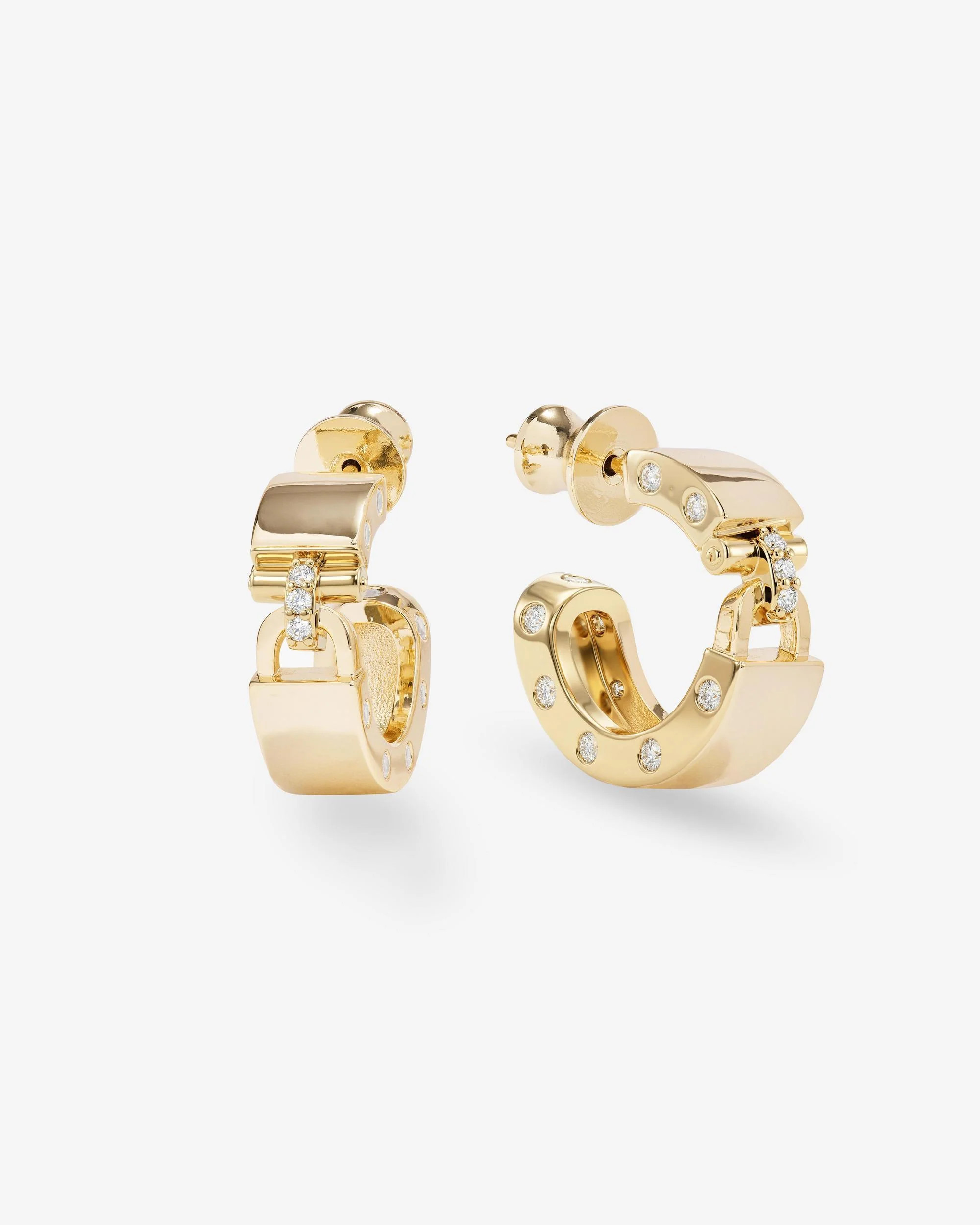 Ashley Lock Huggies - Gold|White Diamondettes | Melinda Maria Jewelry