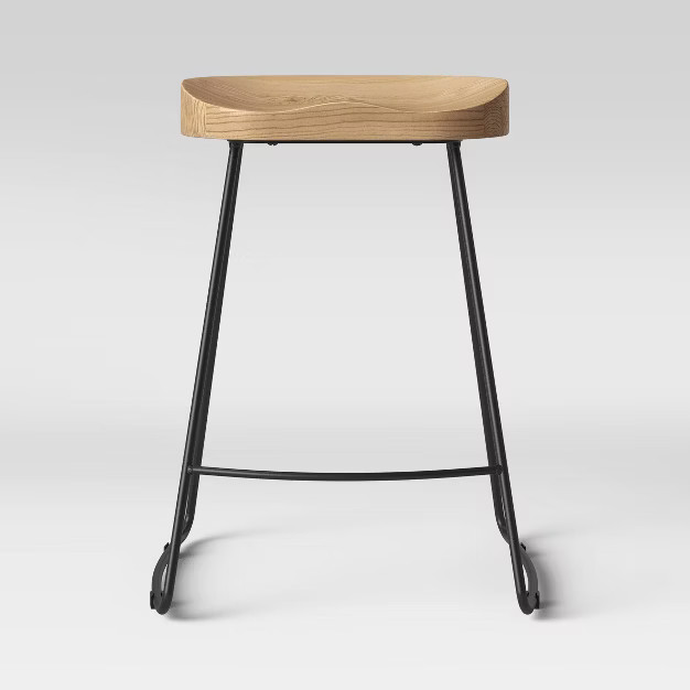 Hull Low Back Wood/Metal Counter Height Barstool - Threshold™ | Target