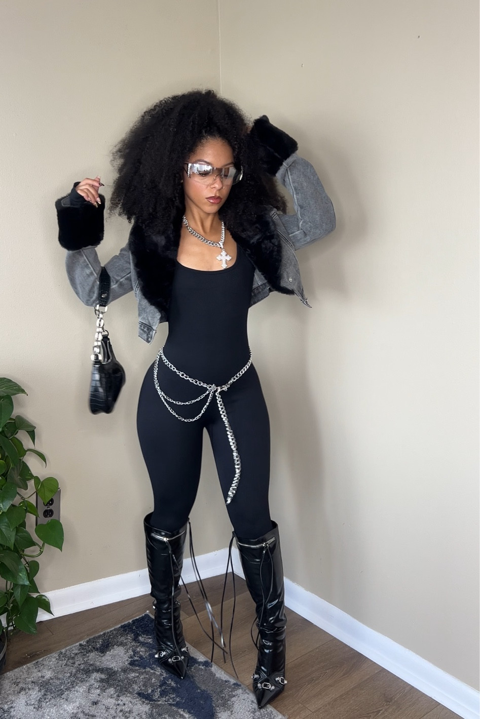 Jumpsuit size S; Jacket size XS

#LTKFallSale #LTKSeasonal #LTKStyleTip