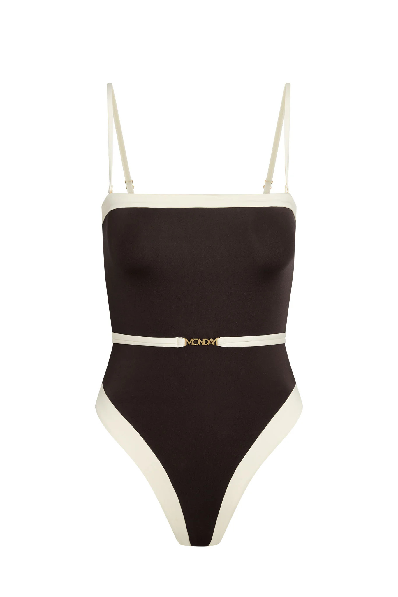 Miami One Piece - Espresso/Ivory | Monday Swimwear