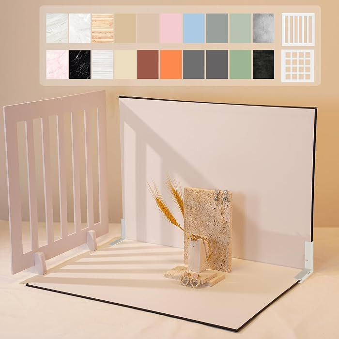 Photo Backdrop for Product Photography - Tabletop Backdrop Kit with 20 Background Patterns & Shad... | Amazon (US)