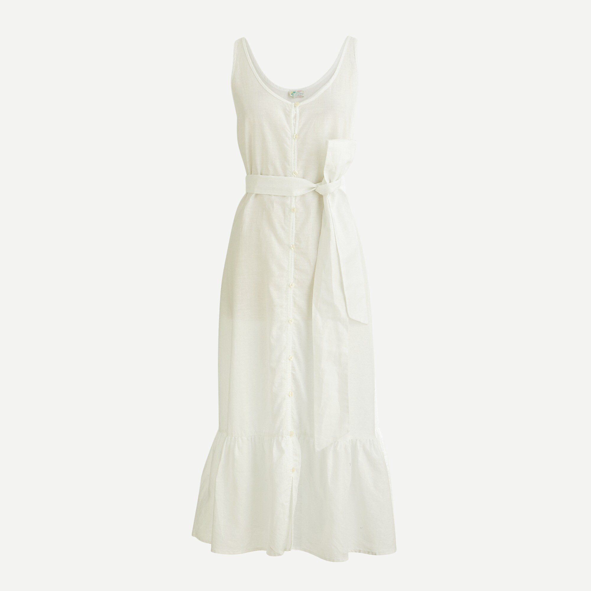 Cotton-linen button-front midi dress | J. Crew US