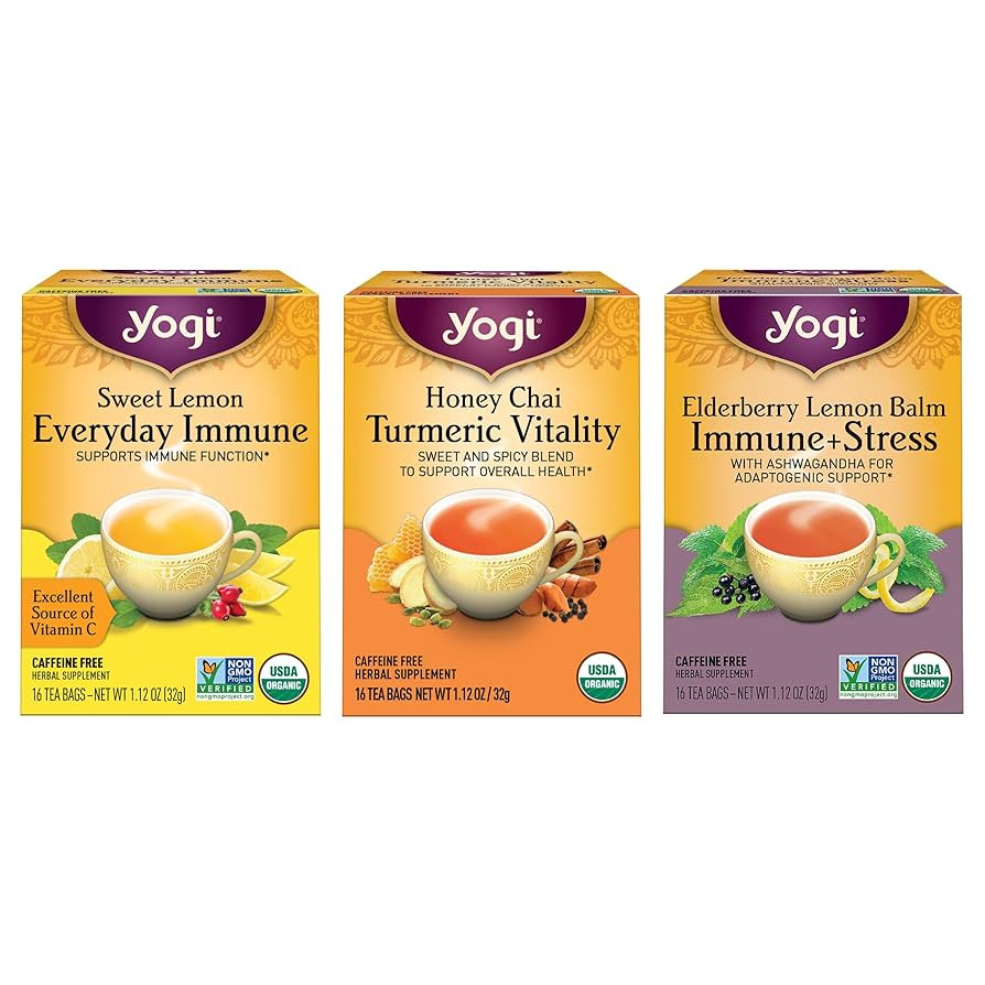 Yogi Tea Immune Support Tea Variety Pack - 16 Bags per Pack (3 Packs) - Immunity Support Sampler ... | Amazon (US)