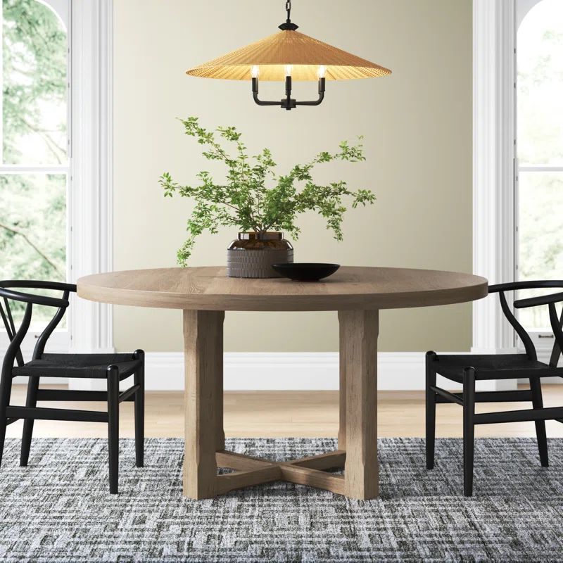 Sinclaire 60'' Solid Oak Trestle Dining Table | Wayfair North America