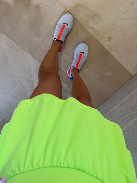 Green workout skirt size xxs Nike sneakers with no laces super comfy 

#LTKunder100 #LTKsalealert #LTKunder50