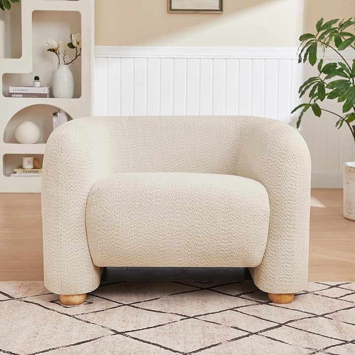 40" Modern Accent Chair Reading Chair Oversized Barrel Chairs for Living Room Bedroom Apartment (... | Amazon (US)