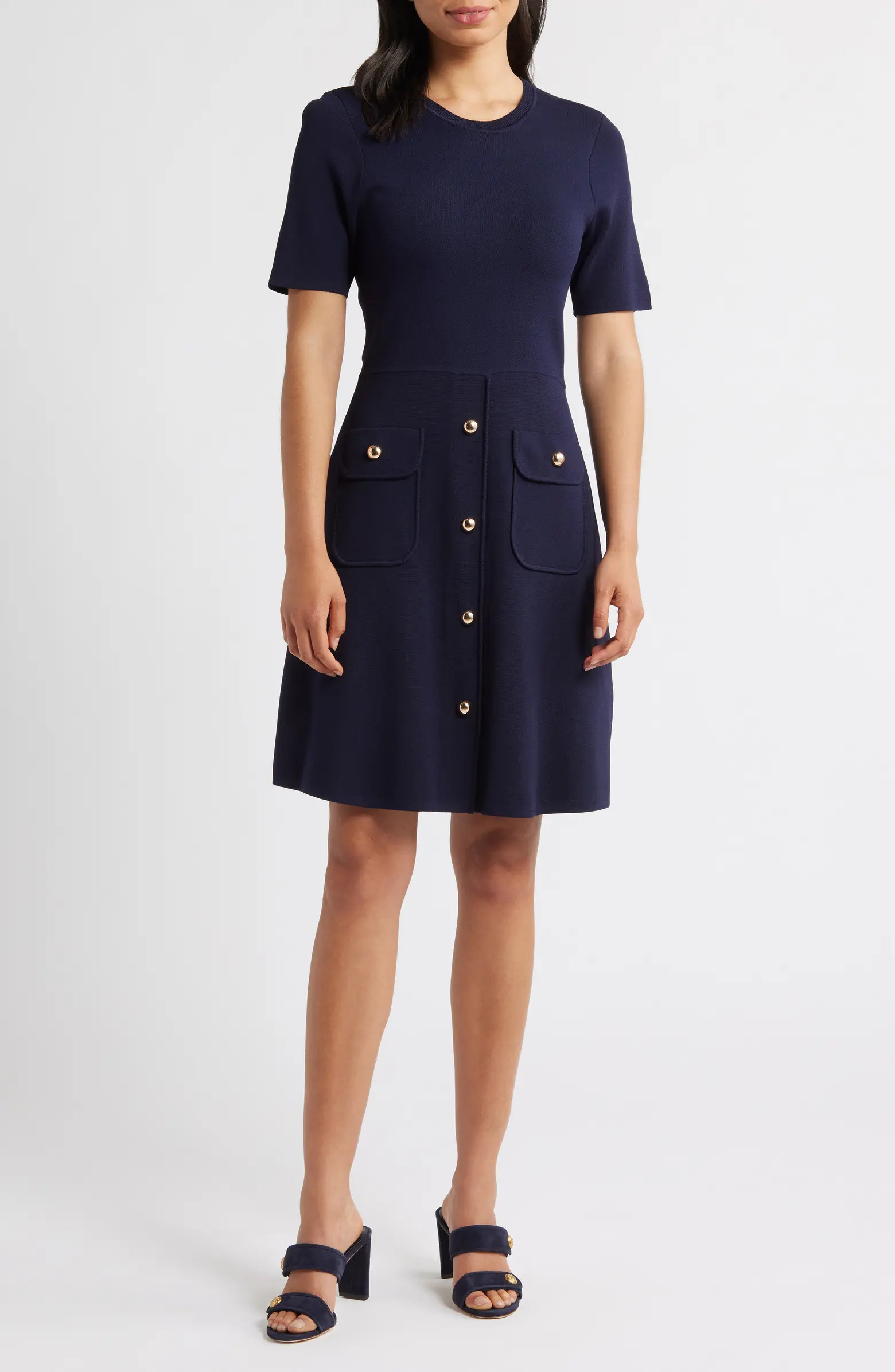 Patch Pocket Knit A-Line Dress | Nordstrom
