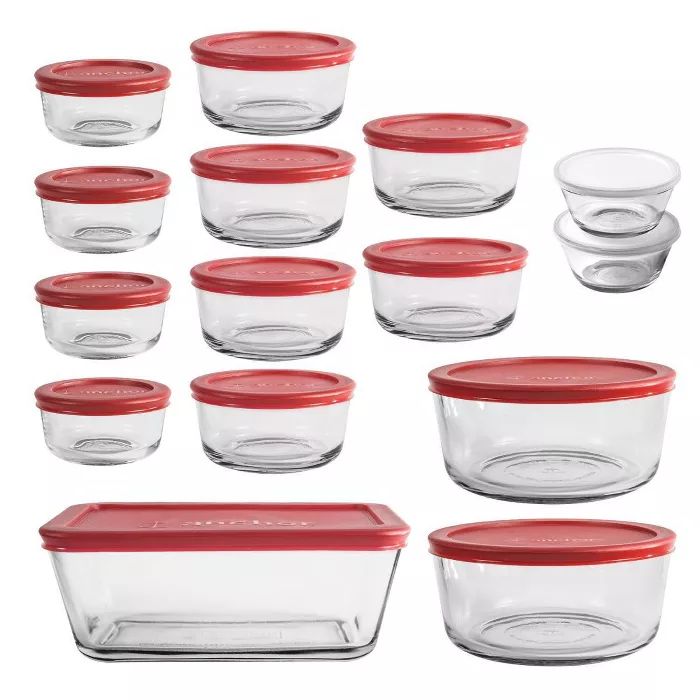 Anchor Hocking 30pc Glass Food Storage Set with Cherry Lids | Target