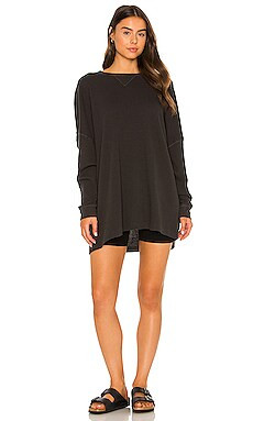Free People Early Night Thermal Tee in Washed Black from Revolve.com | Revolve Clothing (Global)