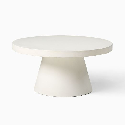 Concrete Pedestal Indoor/Outdoor Round Coffee Table (32"–44") | West Elm (US)