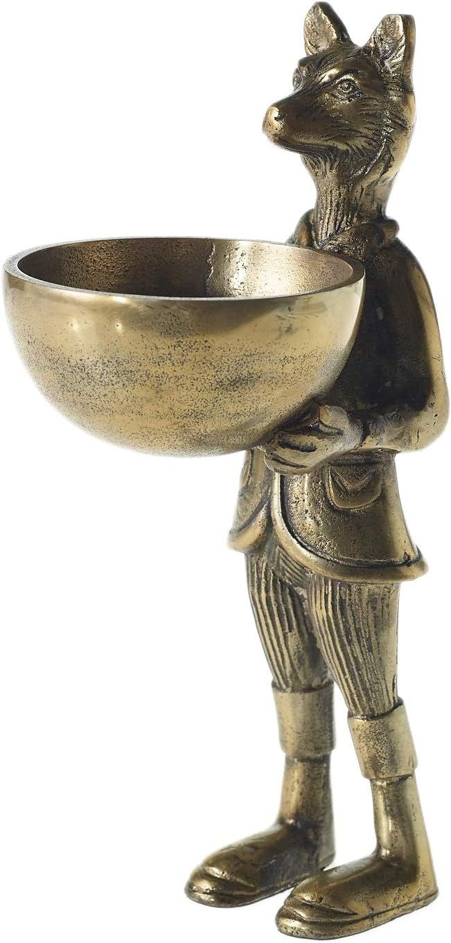 Accent Decor Eric and Eloise Collection 12-inch Brass Figurine with Bowl, Fox | Amazon (US)