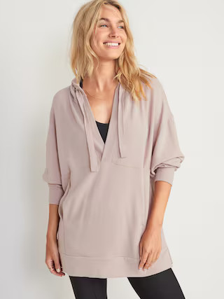 Live-In Cozy-Knit French-Terry Tunic Hoodie for Women | Old Navy (US)