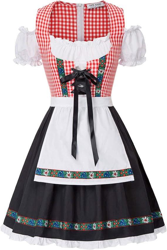 Kate Kasin Women's German Dirndl Dress Costumes for Traditional Bavarian Oktoberfest Carnival Hal... | Amazon (US)