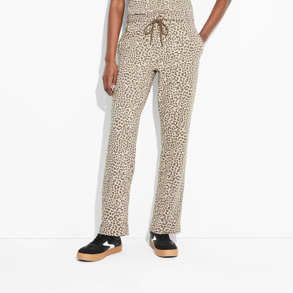Women's Leopard Print Graphic Lounge Pants - Beige | Target