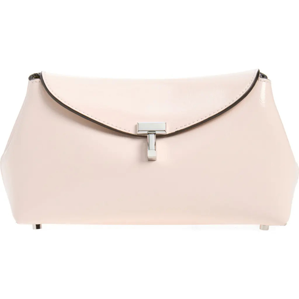 TOTEME Mini T-Lock Naplak Leather Clutch in Flamingo at Nordstrom | Nordstrom
