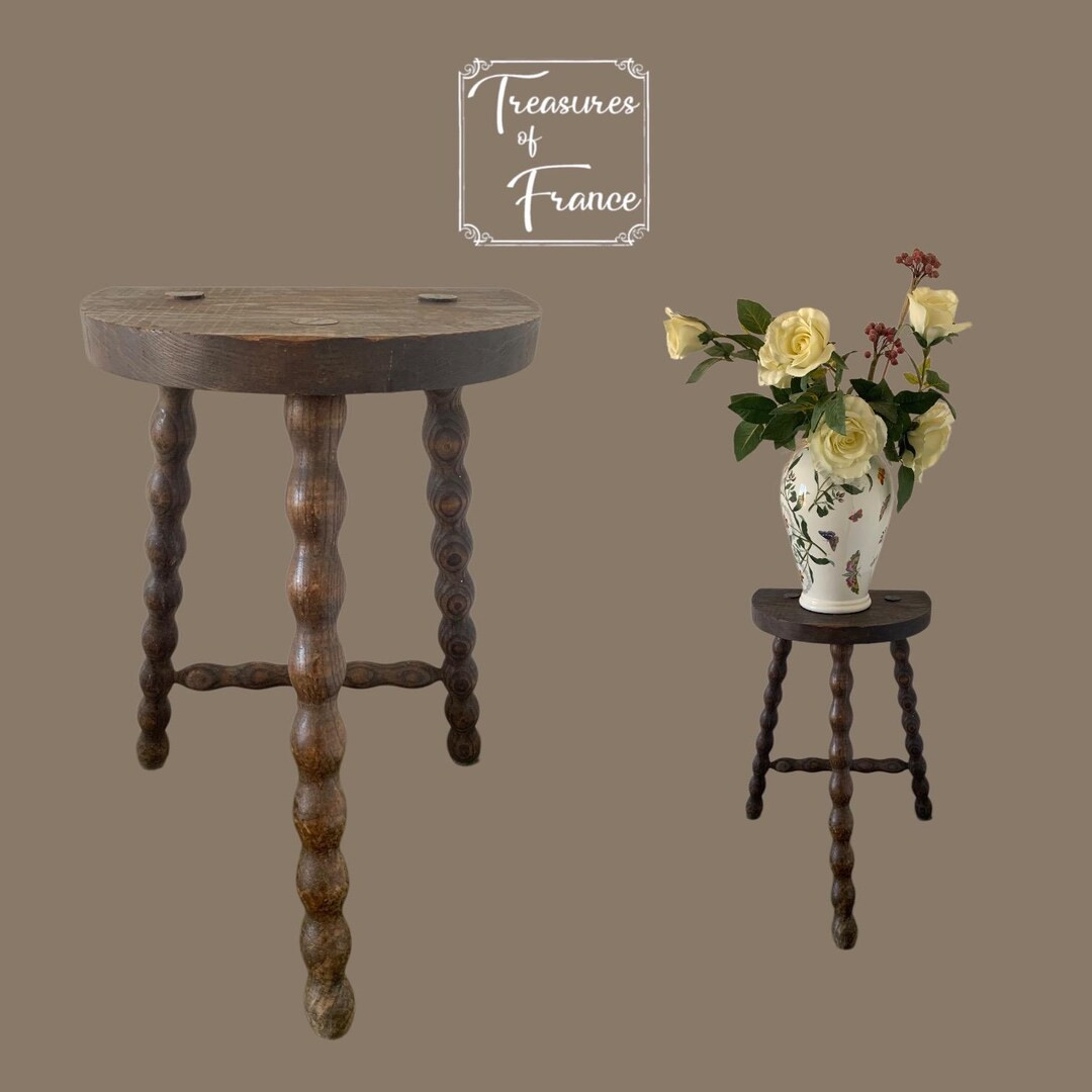 Stool Vintage Medium Stool Bobbing Legs Milking Stool Style Wooden Tabouret Chair Stand Display P... | Etsy (US)