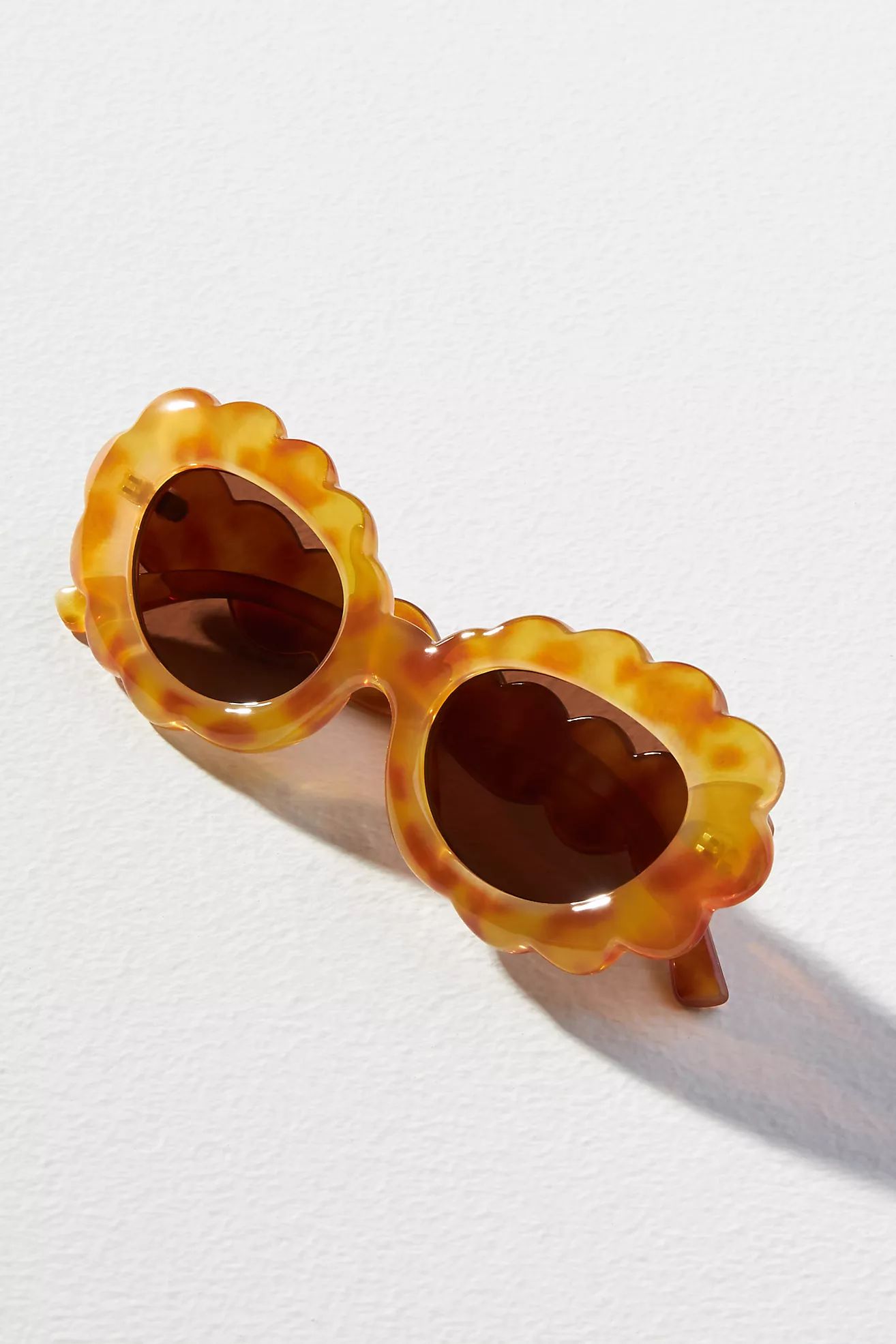 Scallop Warm Tortoise Sunglasses | Anthropologie (US)