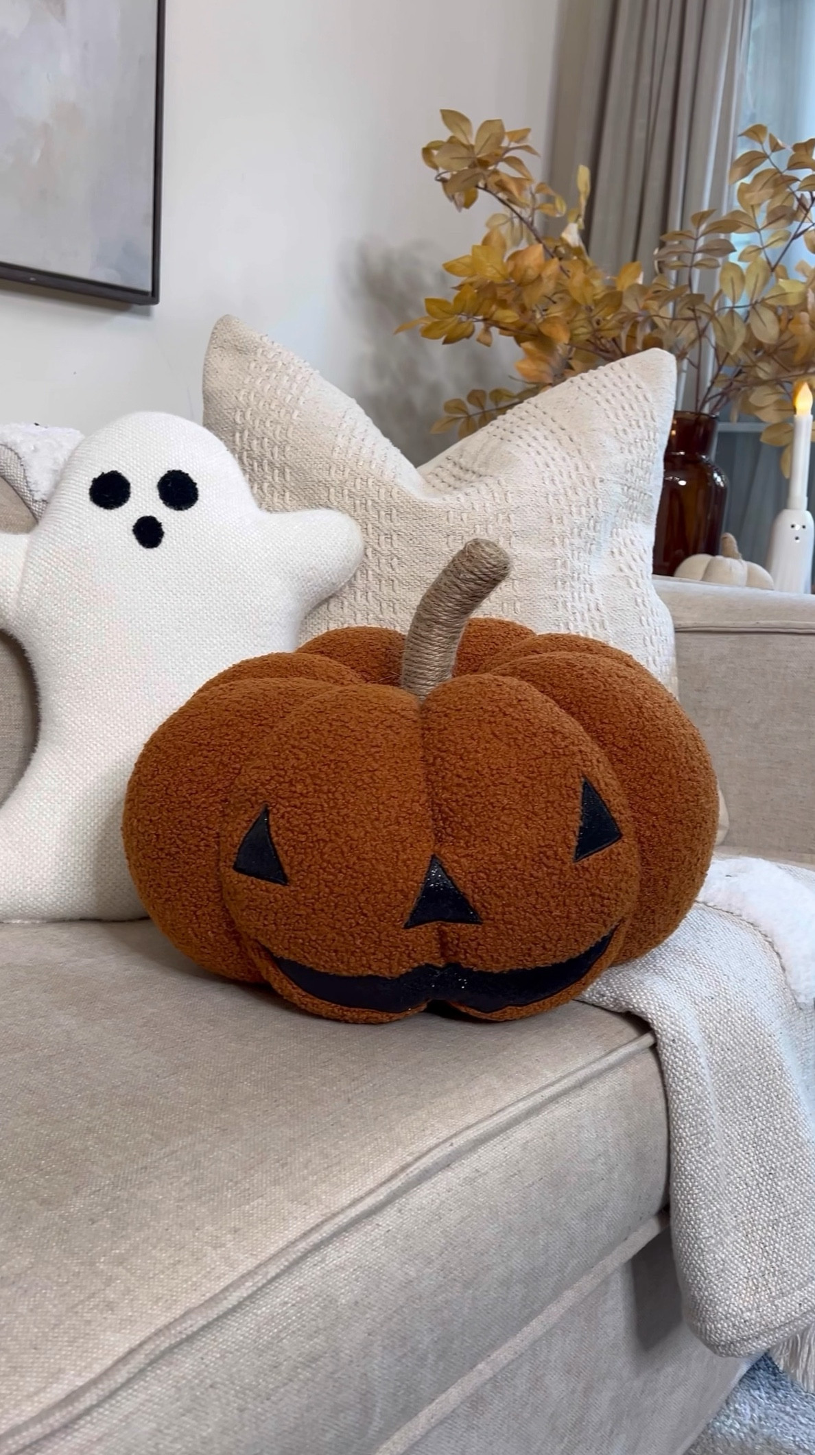 look for less✨ At Home find 
Pumpkin pillow 

#LTKVideo #LTKHome #LTKSaleAlert