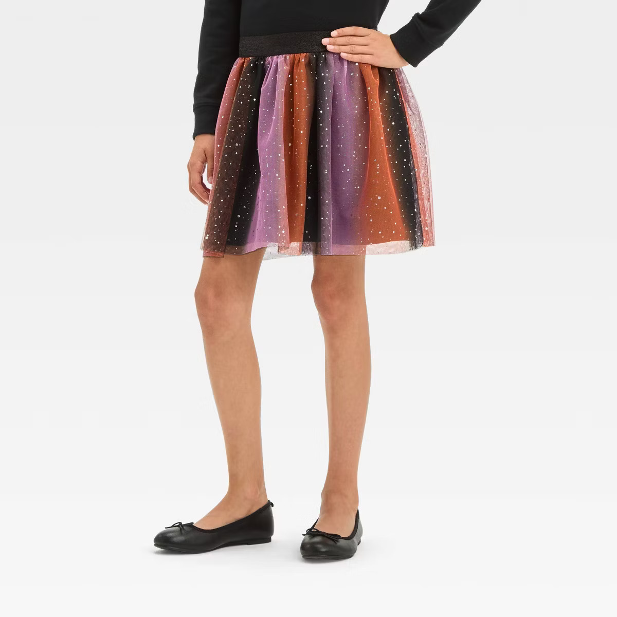 Girls' Ombre Striped Halloween Tutu Skirt - Cat & Jack™ Black | Target